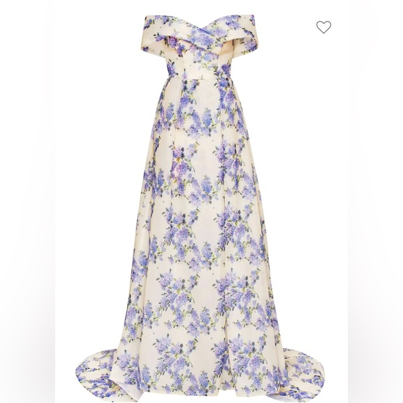 Milla Hydrangea Chic off-the-shoulder floral maxi dress ,Size S - Picture 4 of 11